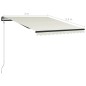 vidaXL Toldo retráctil sensor de viento y LED color crema 300x250 cm vidaXL Toldo retráctil sensor de viento y LED color crema 300x250 cm