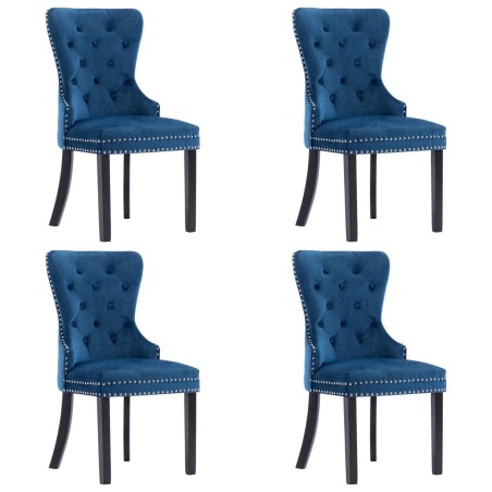 vidaXL Sillas de comedor 4 unidades terciopelo azul