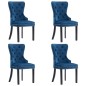 vidaXL Sillas de comedor 4 unidades terciopelo azul