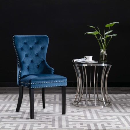 vidaXL Sillas de comedor 4 unidades terciopelo azul