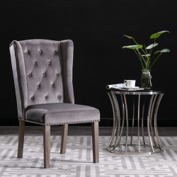 vidaXL Sillas de comedor 2 unidades terciopelo gris