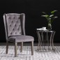 vidaXL Sillas de comedor 2 unidades terciopelo gris