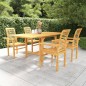 vidaXL Conjunto de comedor de jardín 5 piezas madera maciza de teca vidaXL Conjunto de comedor de jardín 5 piezas madera maciza de teca
