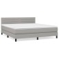 vidaXL Cama box spring con colchón tela gris claro 180x200 cm vidaXL Cama box spring con colchón tela gris claro 180x200 cm