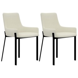 vidaXL Sillas de comedor 2 unidades de tela color crema