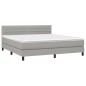 vidaXL Cama box spring con colchón tela gris claro 180x200 cm vidaXL Cama box spring con colchón tela gris claro 180x200 cm