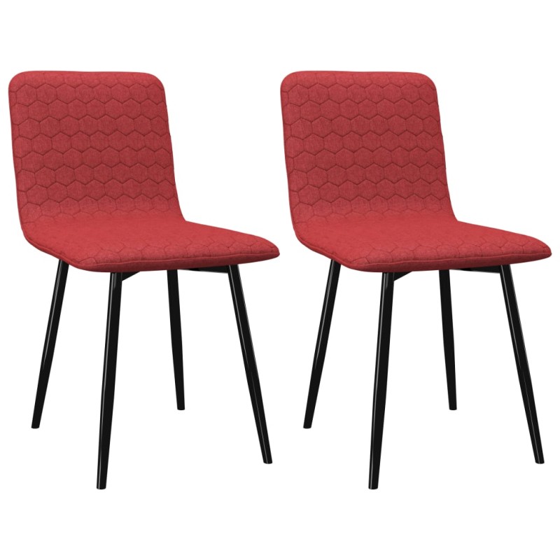 vidaXL Sillas de comedor 2 unidades tela color vino vidaXL Sillas de comedor 2 unidades tela color vino