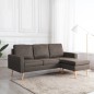 vidaXL Sofá de 3 plazas con reposapiés de tela gris taupe vidaXL Sofá de 3 plazas con reposapiés de tela gris taupe