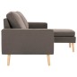 vidaXL Sofá de 3 plazas con reposapiés de tela gris taupe vidaXL Sofá de 3 plazas con reposapiés de tela gris taupe