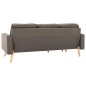 vidaXL Sofá de 3 plazas con reposapiés de tela gris taupe vidaXL Sofá de 3 plazas con reposapiés de tela gris taupe