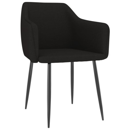 vidaXL Sillas de comedor 2 unidades tela negro