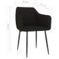 vidaXL Sillas de comedor 2 unidades tela negro vidaXL Sillas de comedor 2 unidades tela negro