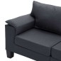 vidaXL Sofá de 3 plazas de tela gris oscuro vidaXL Sofá de 3 plazas de tela gris oscuro