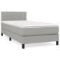 vidaXL Cama box spring con colchón tela gris claro 90x200 cm vidaXL Cama box spring con colchón tela gris claro 90x200 cm