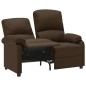 vidaXL Sofá reclinable de 2 plazas de tela marrón oscuro vidaXL Sofá reclinable de 2 plazas de tela marrón oscuro