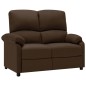 vidaXL Sofá reclinable de 2 plazas de tela marrón oscuro vidaXL Sofá reclinable de 2 plazas de tela marrón oscuro