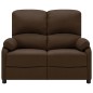 vidaXL Sofá reclinable de 2 plazas de tela marrón oscuro vidaXL Sofá reclinable de 2 plazas de tela marrón oscuro