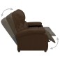 vidaXL Sofá reclinable de 2 plazas de tela marrón oscuro vidaXL Sofá reclinable de 2 plazas de tela marrón oscuro