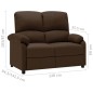 vidaXL Sofá reclinable de 2 plazas de tela marrón oscuro vidaXL Sofá reclinable de 2 plazas de tela marrón oscuro