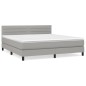 vidaXL Cama box spring con colchón tela gris claro 160x200 cm vidaXL Cama box spring con colchón tela gris claro 160x200 cm