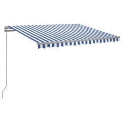 vidaXL Toldo manual retráctil con LED azul y blanco 300x250 cm