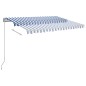 vidaXL Toldo manual retráctil con LED azul y blanco 300x250 cm