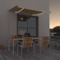 vidaXL Toldo manual retráctil con LED amarillo y blanco 300x250 cm vidaXL Toldo manual retráctil con LED amarillo y blanco 300x250 cm