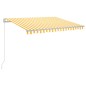 vidaXL Toldo manual retráctil con LED amarillo y blanco 300x250 cm vidaXL Toldo manual retráctil con LED amarillo y blanco 300x250 cm