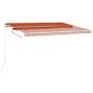 vidaXL Toldo retráctil manual con LED naranja y marrón 400x300 cm vidaXL Toldo retráctil manual con LED naranja y marrón 400x300 cm