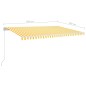 vidaXL Toldo automático LED sensor de viento amarillo/blanco 500x300cm vidaXL Toldo automático LED sensor de viento amarillo/blanco 500x300cm
