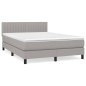 vidaXL Cama box spring con colchón tela gris claro 140x200 cm