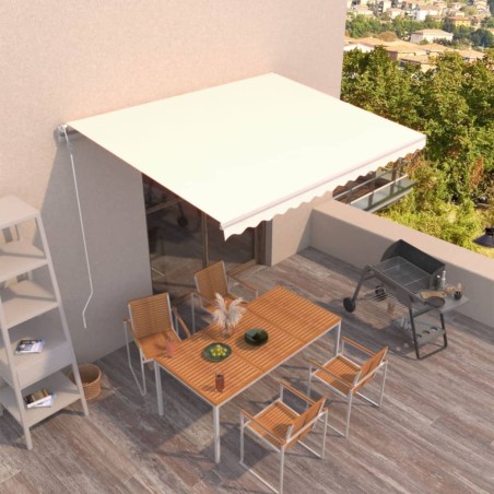 vidaXL Toldo retráctil automático crema 400x350 cm