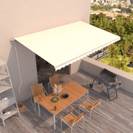 vidaXL Toldo retráctil automático crema 500x300 cm
