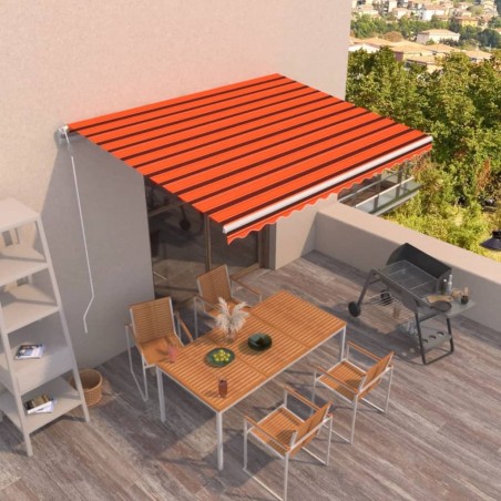 vidaXL Toldo automático retráctil naranja y marrón 450x350 cm
