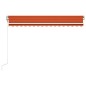 vidaXL Toldo automático retráctil naranja y marrón 450x350 cm vidaXL Toldo automático retráctil naranja y marrón 450x350 cm