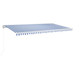 vidaXL Toldo automático retráctil azul y blanco 600x350 cm