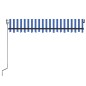 vidaXL Toldo automático LED sensor de viento azul y blanco 300x250 cm vidaXL Toldo automático LED sensor de viento azul y blanco 300x250 cm