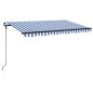 vidaXL Toldo retráctil manual con LED azul y blanco 400x300 cm vidaXL Toldo retráctil manual con LED azul y blanco 400x300 cm
