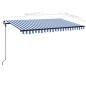 vidaXL Toldo retráctil manual con LED azul y blanco 400x300 cm vidaXL Toldo retráctil manual con LED azul y blanco 400x300 cm