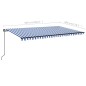 vidaXL Toldo manual retráctil con LED azul y blanco 500x300 cm vidaXL Toldo manual retráctil con LED azul y blanco 500x300 cm
