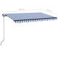 vidaXL Toldo retráctil manual azul y blanco 400x350 cm vidaXL Toldo retráctil manual azul y blanco 400x350 cm