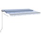 vidaXL Toldo automático LED sensor de viento azul y blanco 450x350 cm vidaXL Toldo automático LED sensor de viento azul y blanco 450x350 cm