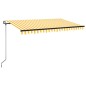 vidaXL Toldo automático LED sensor de viento amarillo blanco 450x350cm vidaXL Toldo automático LED sensor de viento amarillo blanco 450x350cm