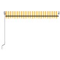 vidaXL Toldo automático LED sensor de viento amarillo blanco 450x350cm vidaXL Toldo automático LED sensor de viento amarillo blanco 450x350cm