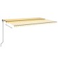 vidaXL Toldo retráctil manual amarillo y blanco 500x350 cm vidaXL Toldo retráctil manual amarillo y blanco 500x350 cm