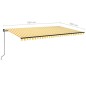 vidaXL Toldo retráctil manual amarillo y blanco 500x350 cm vidaXL Toldo retráctil manual amarillo y blanco 500x350 cm