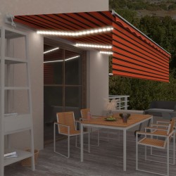 vidaXL Toldo automático con persiana LED sensor de viento 6x3 m 