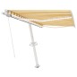 vidaXL Toldo manual retráctil con luz LED amarillo y blanco 300x250 cm vidaXL Toldo manual retráctil con luz LED amarillo y blanco 300x250 cm