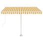 vidaXL Toldo manual retráctil con luz LED amarillo y blanco 300x250 cm vidaXL Toldo manual retráctil con luz LED amarillo y blanco 300x250 cm