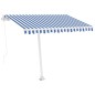 vidaXL Toldo manual retráctil con luz LED azul y blanco 300x250 cm vidaXL Toldo manual retráctil con luz LED azul y blanco 300x250 cm